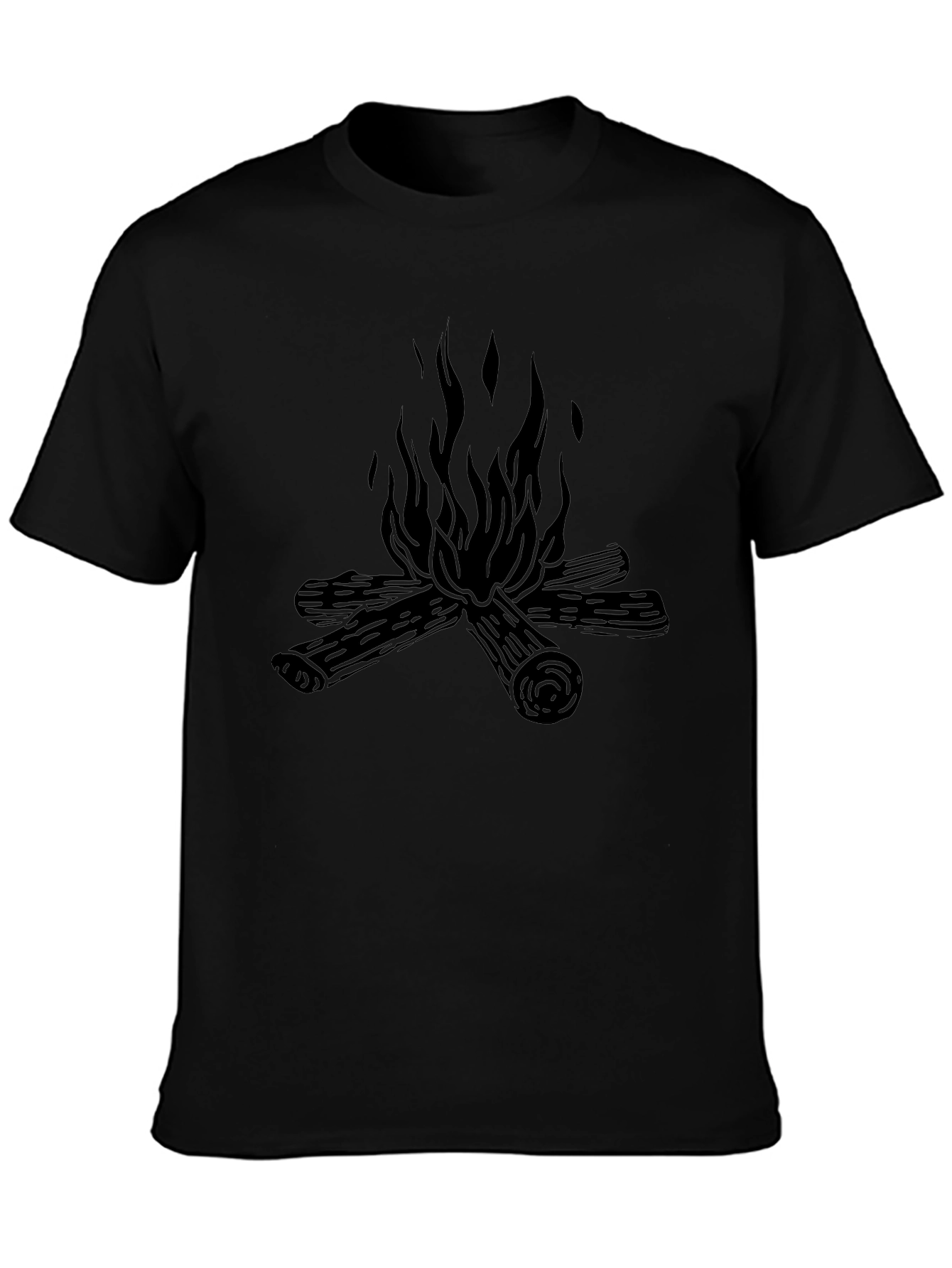 Campfire Graphic Tee - Black Cotton Comfort