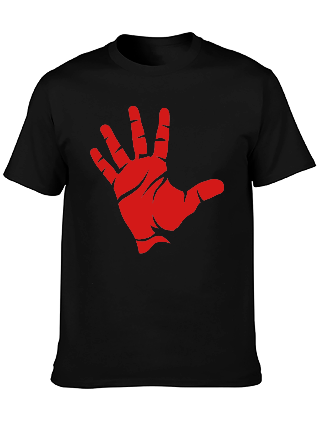 Red Hand Graphic Black T-Shirt