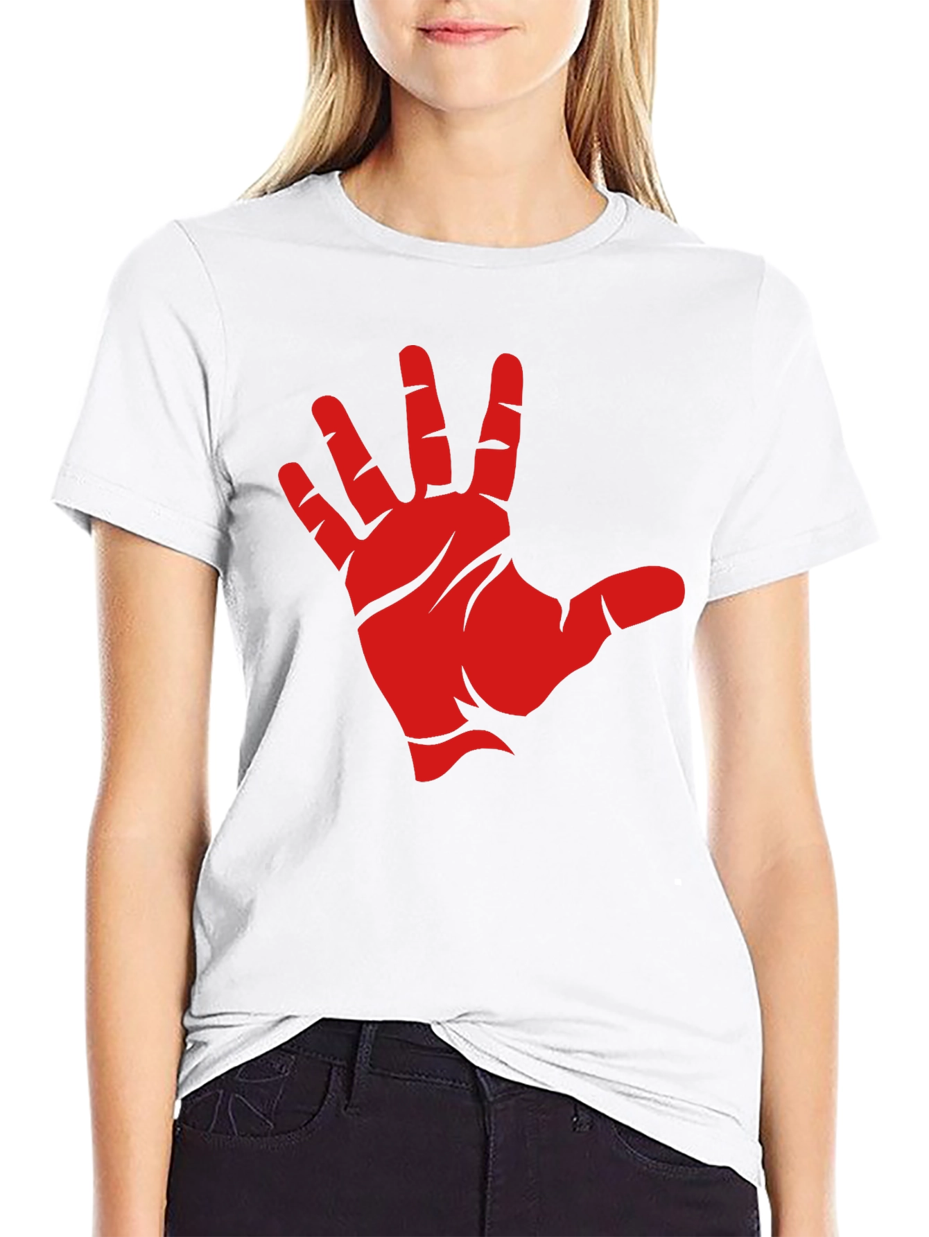 Red Hand Graphic Black T-Shirt