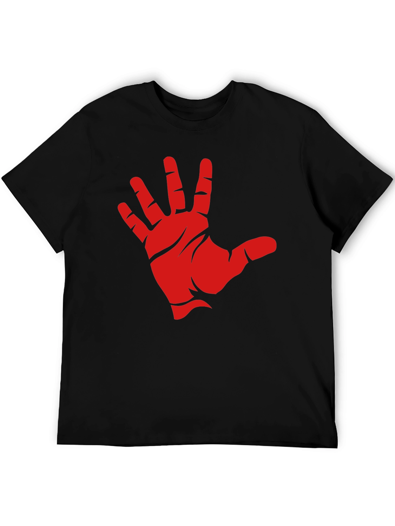 Red Hand Graphic Black T-Shirt