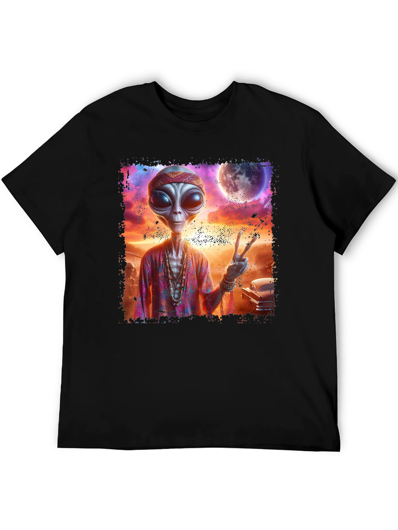 Hippie Alien Graphic T-Shirt