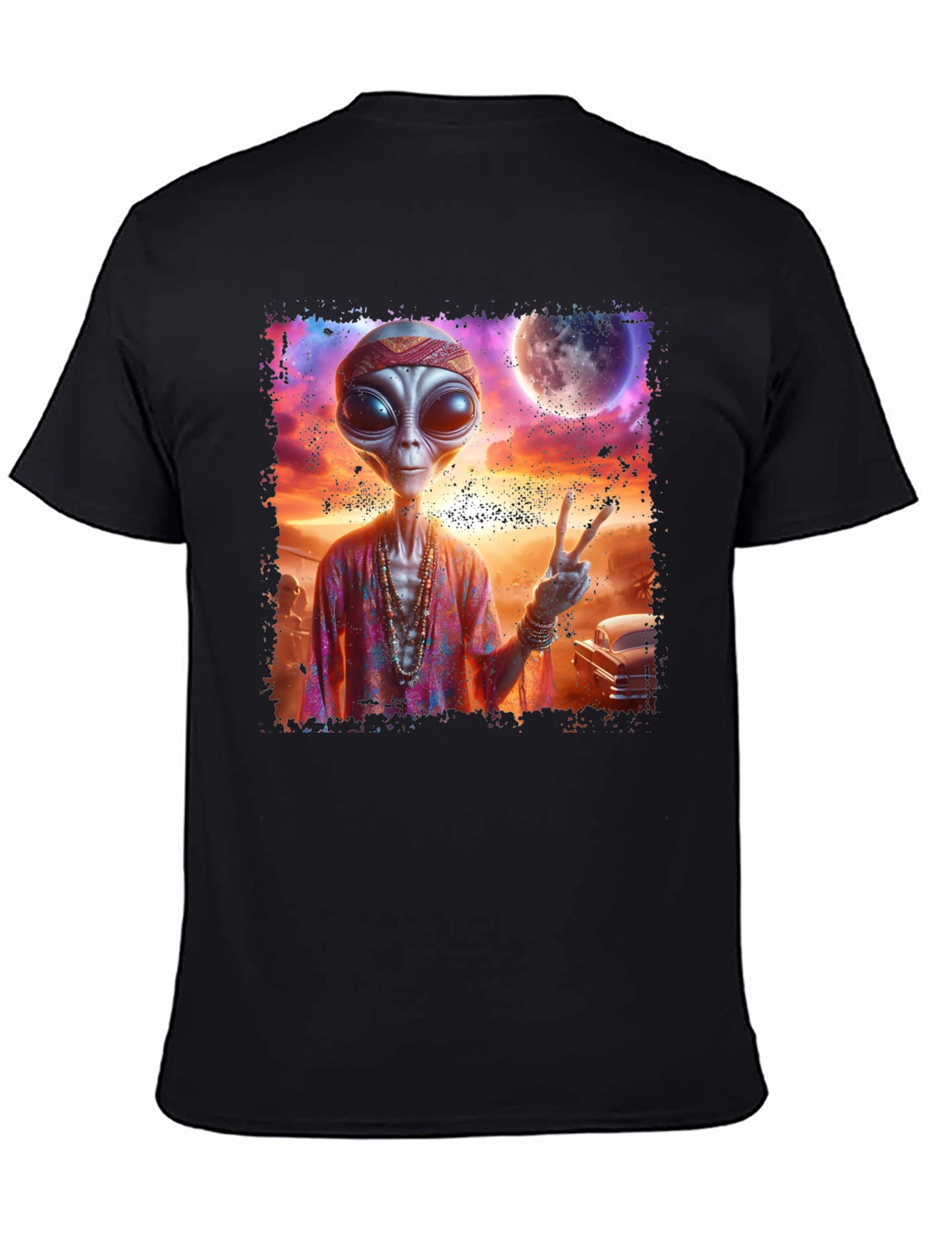 Hippie Alien Graphic T-Shirt