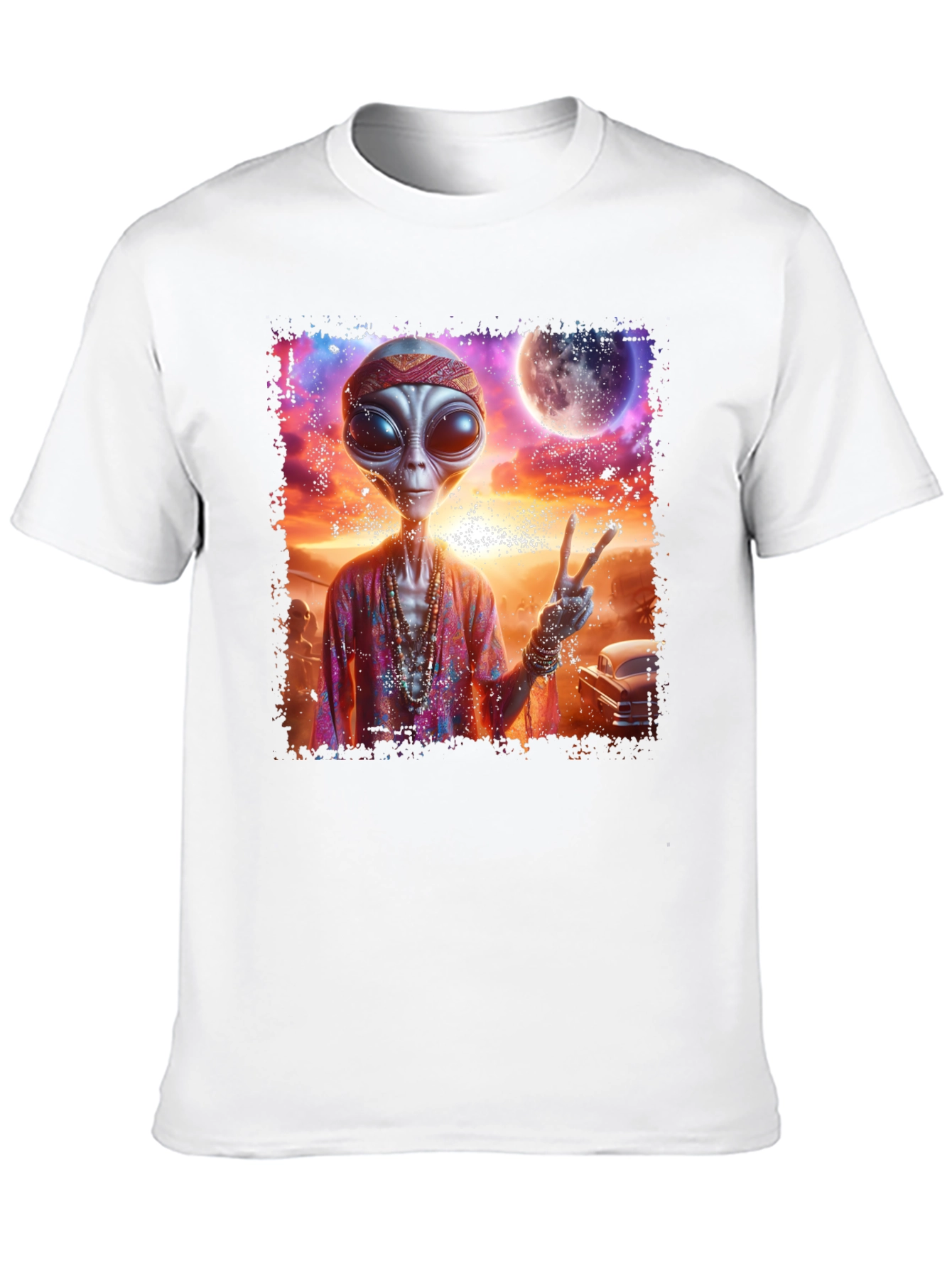 Hippie Alien Graphic T-Shirt