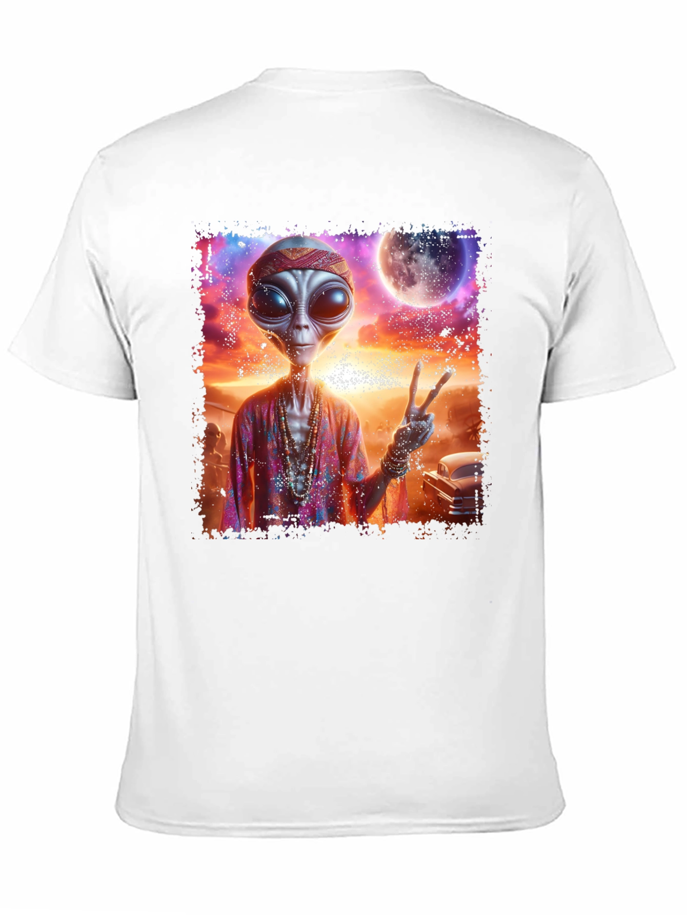 Hippie Alien Graphic T-Shirt