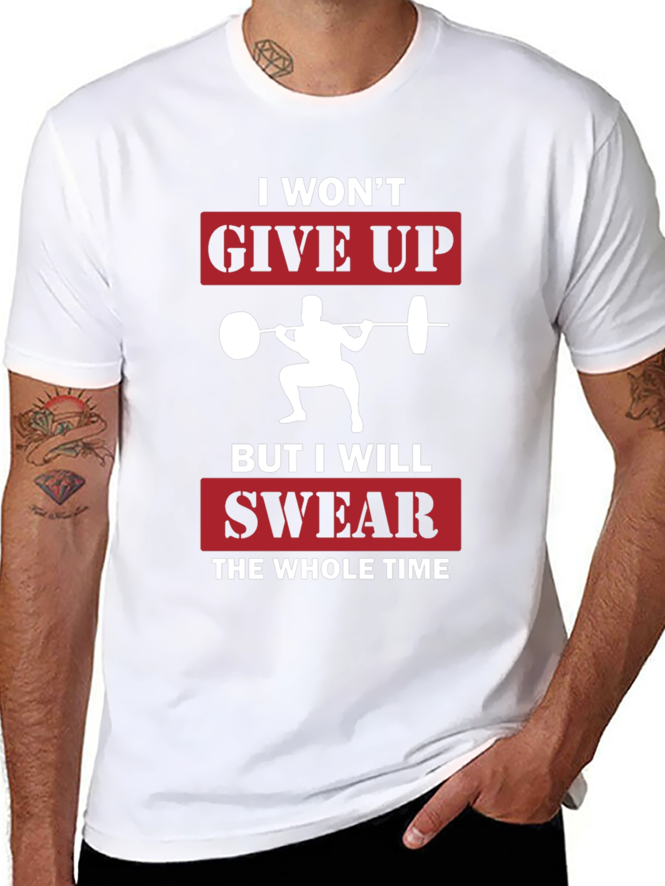 Funny Workout T-Shirt - I Wont Give Up