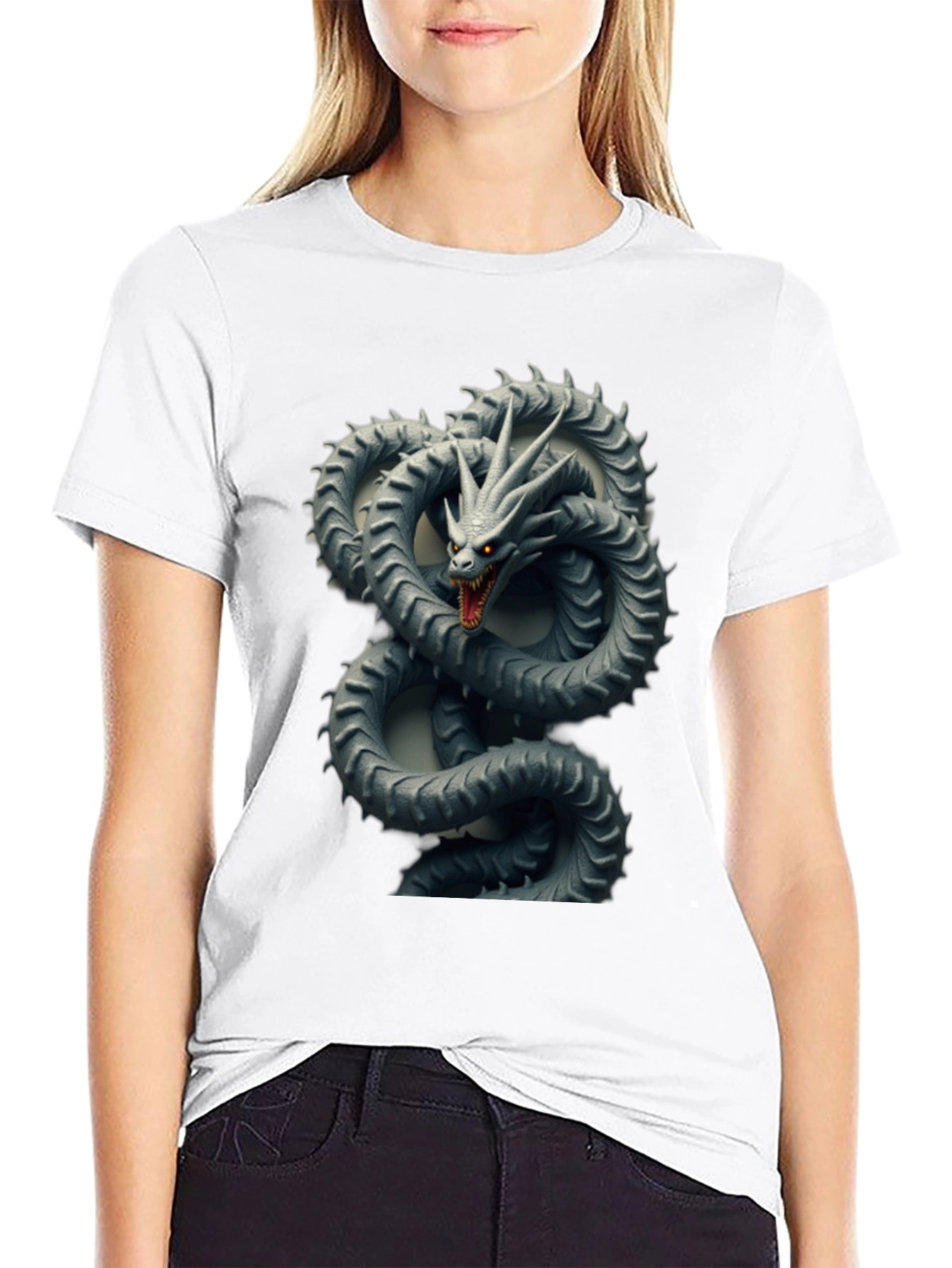 Dragon Serpent Graphic Tee - Mens Black T-Shirt