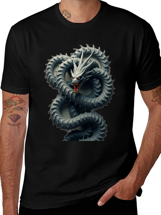 Dragon Serpent Graphic Tee - Mens Black T-Shirt