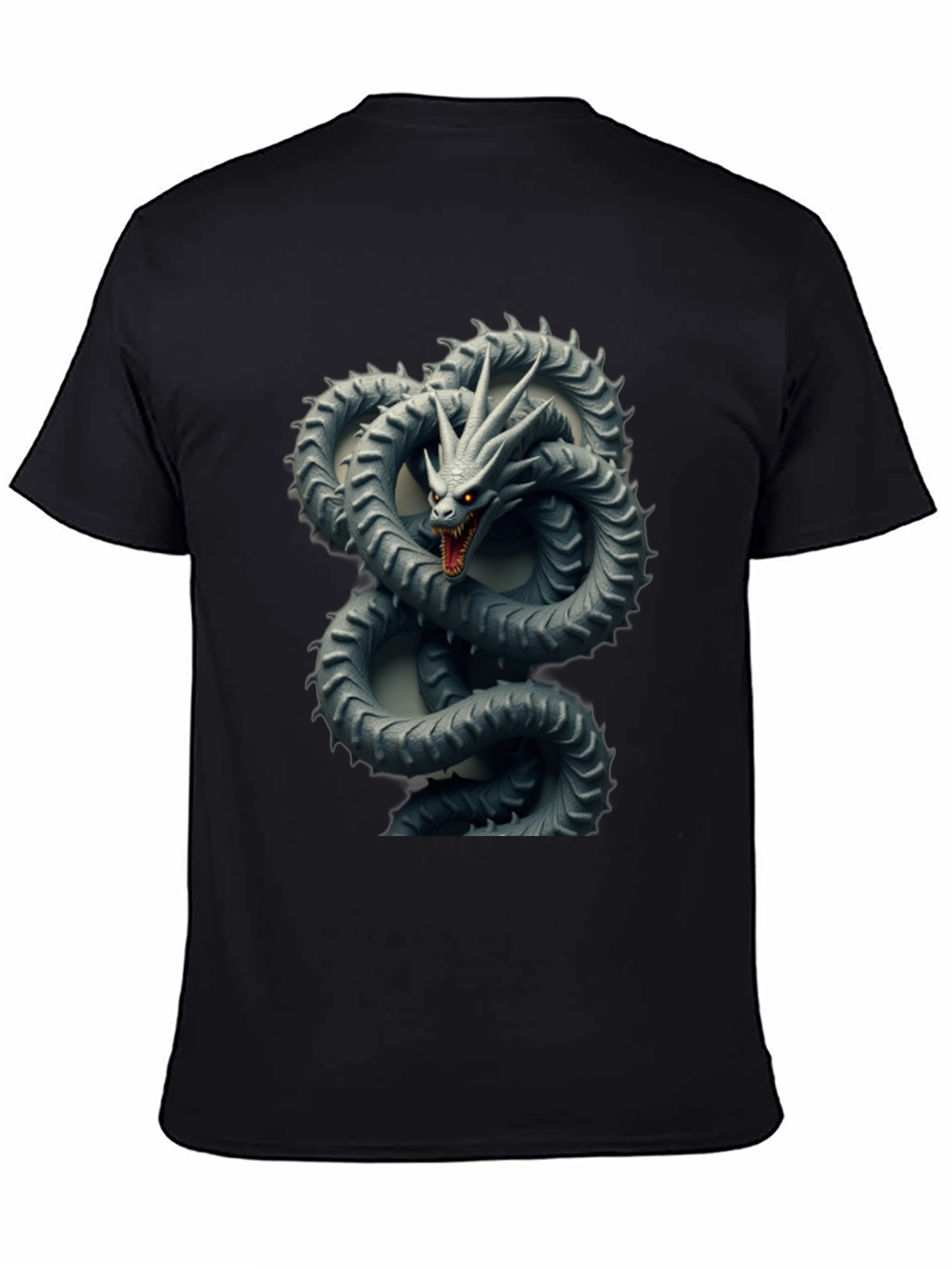 Dragon Serpent Graphic Tee - Mens Black T-Shirt