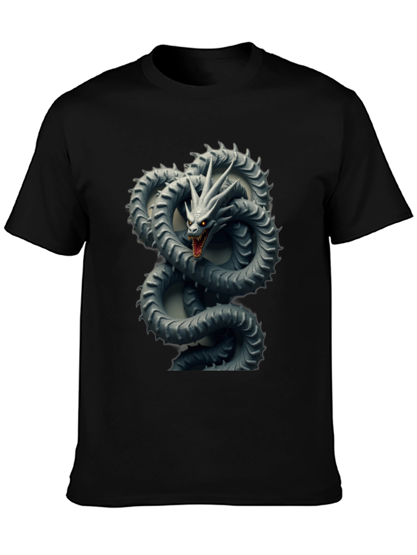 Dragon Serpent Graphic Tee - Mens Black T-Shirt