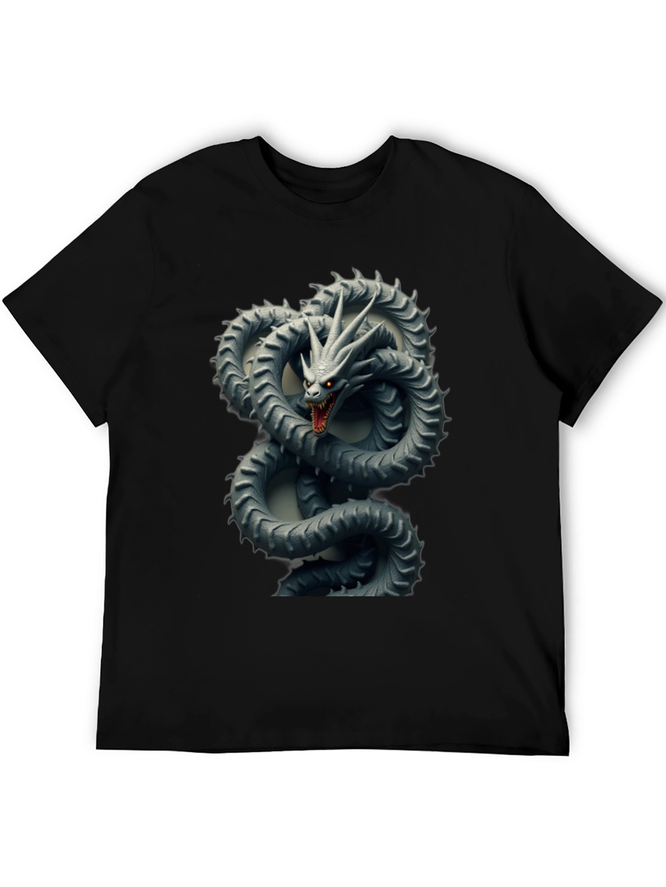 Dragon Serpent Graphic Tee - Mens Black T-Shirt