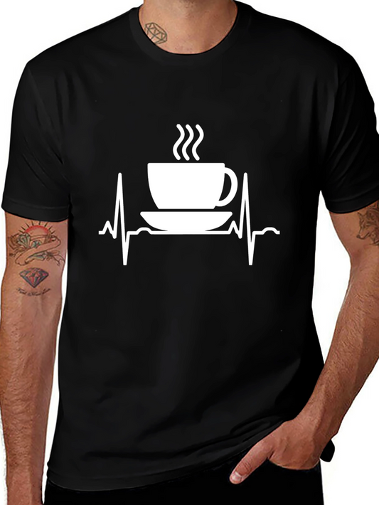 Coffee Heartbeat T-Shirt - Stylish Caffeine Lover Tee
