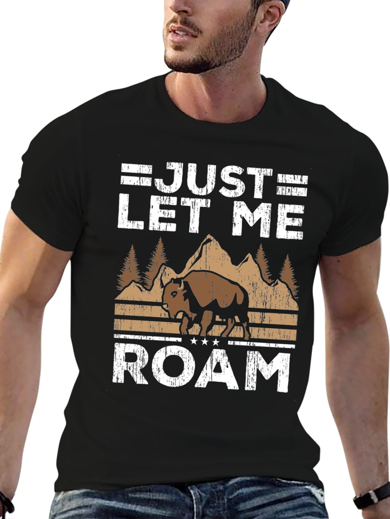 Just Let Me Roam Graphic T-Shirt - Bison Design