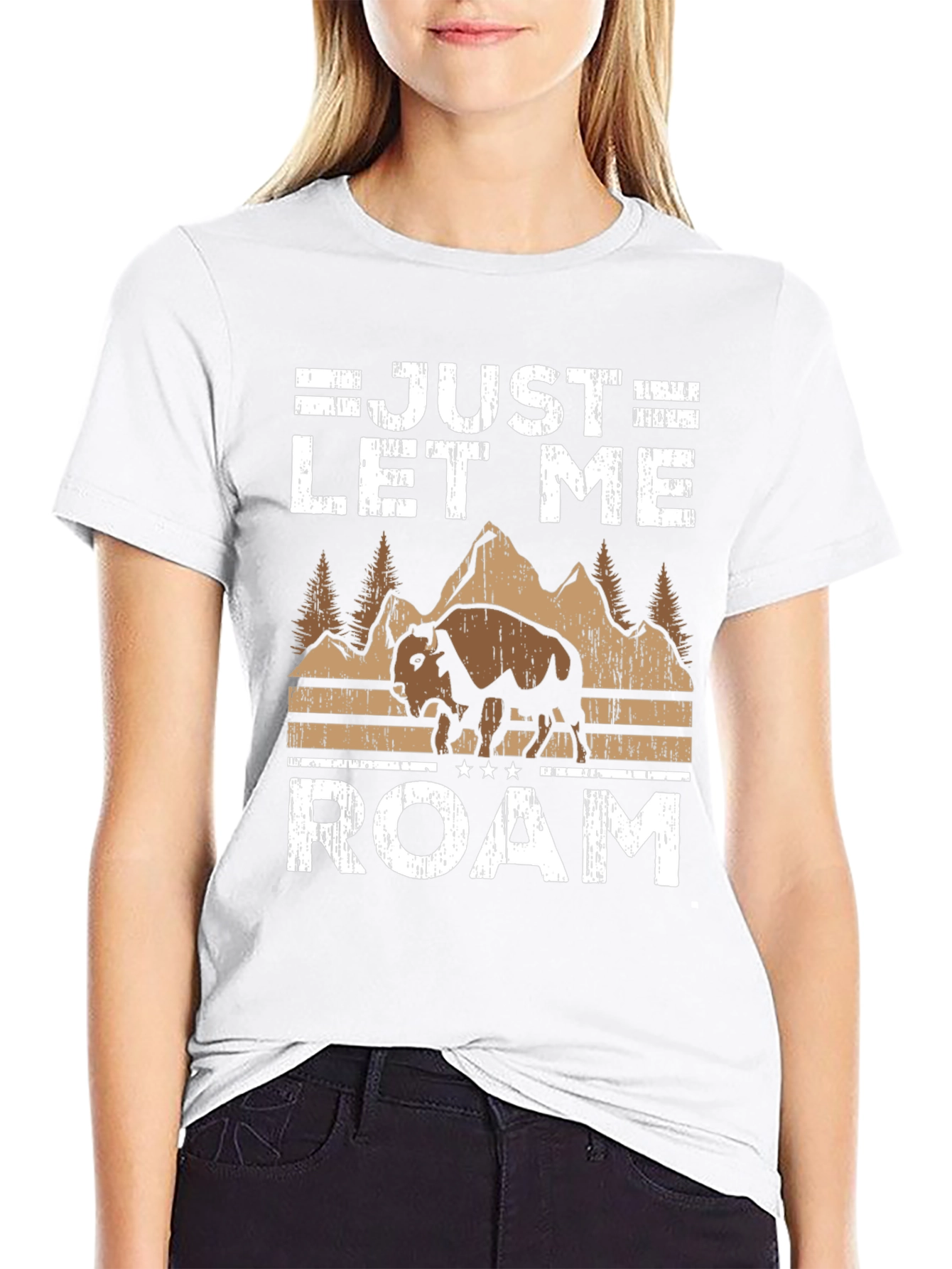 Just Let Me Roam Graphic T-Shirt - Bison Design