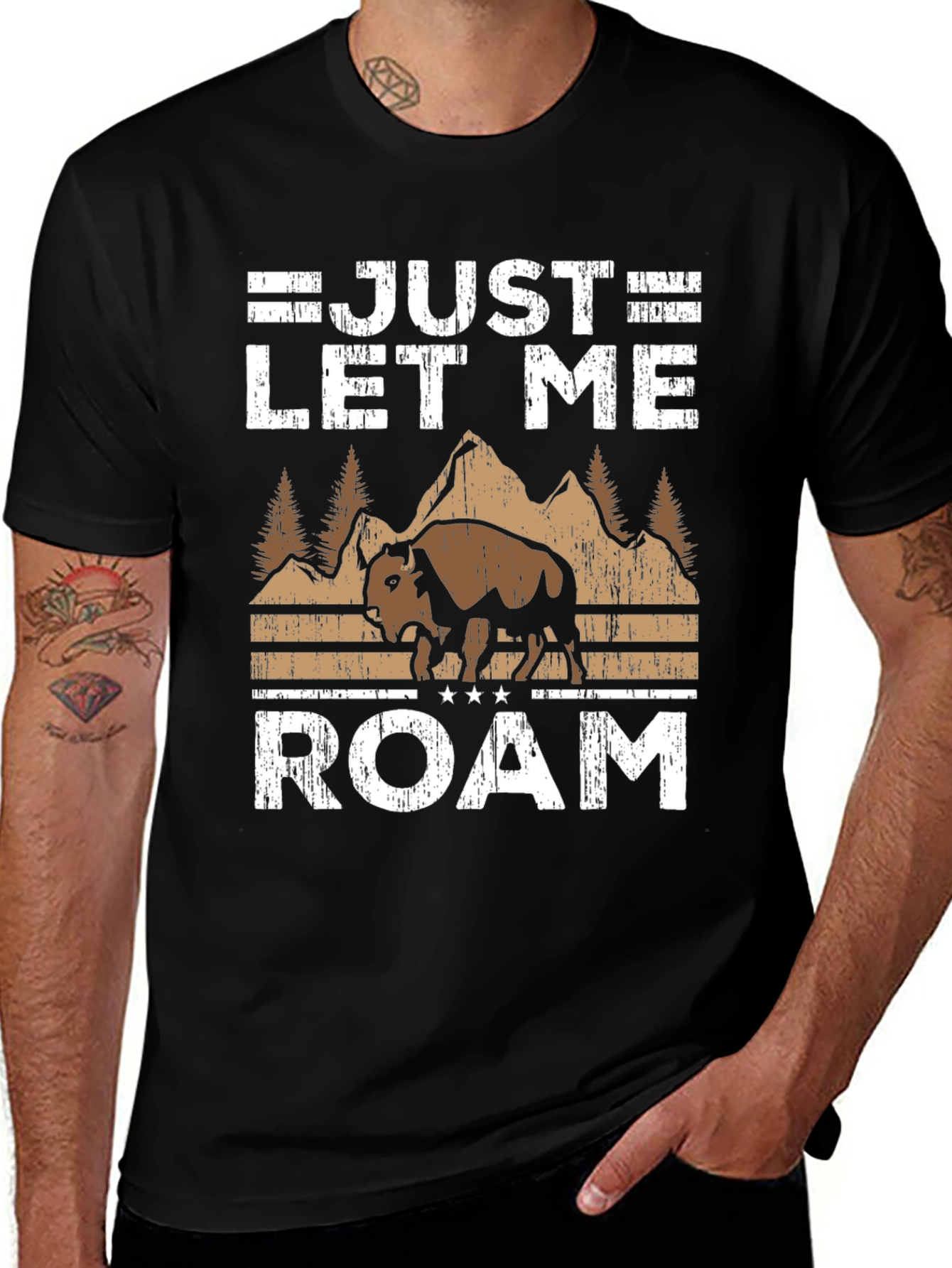 Just Let Me Roam Graphic T-Shirt - Bison Design