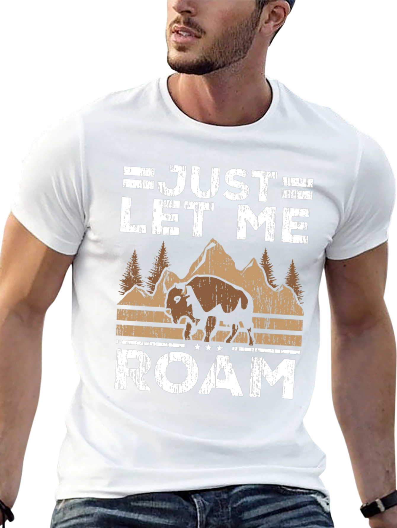 Just Let Me Roam Graphic T-Shirt - Bison Design