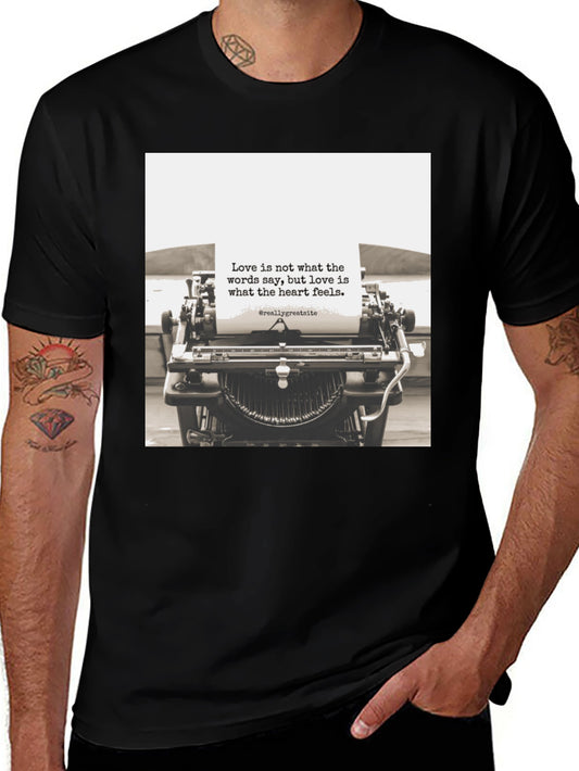 Love Quote Typewriter Graphic Tee - Unisex Black T-Shirt