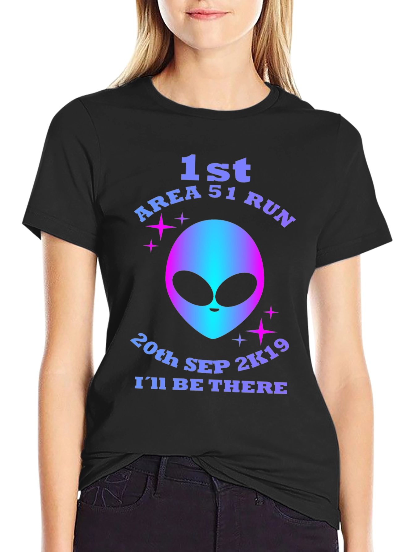 Area 51 Run T-Shirt - Alien Graphic Novelty Tee