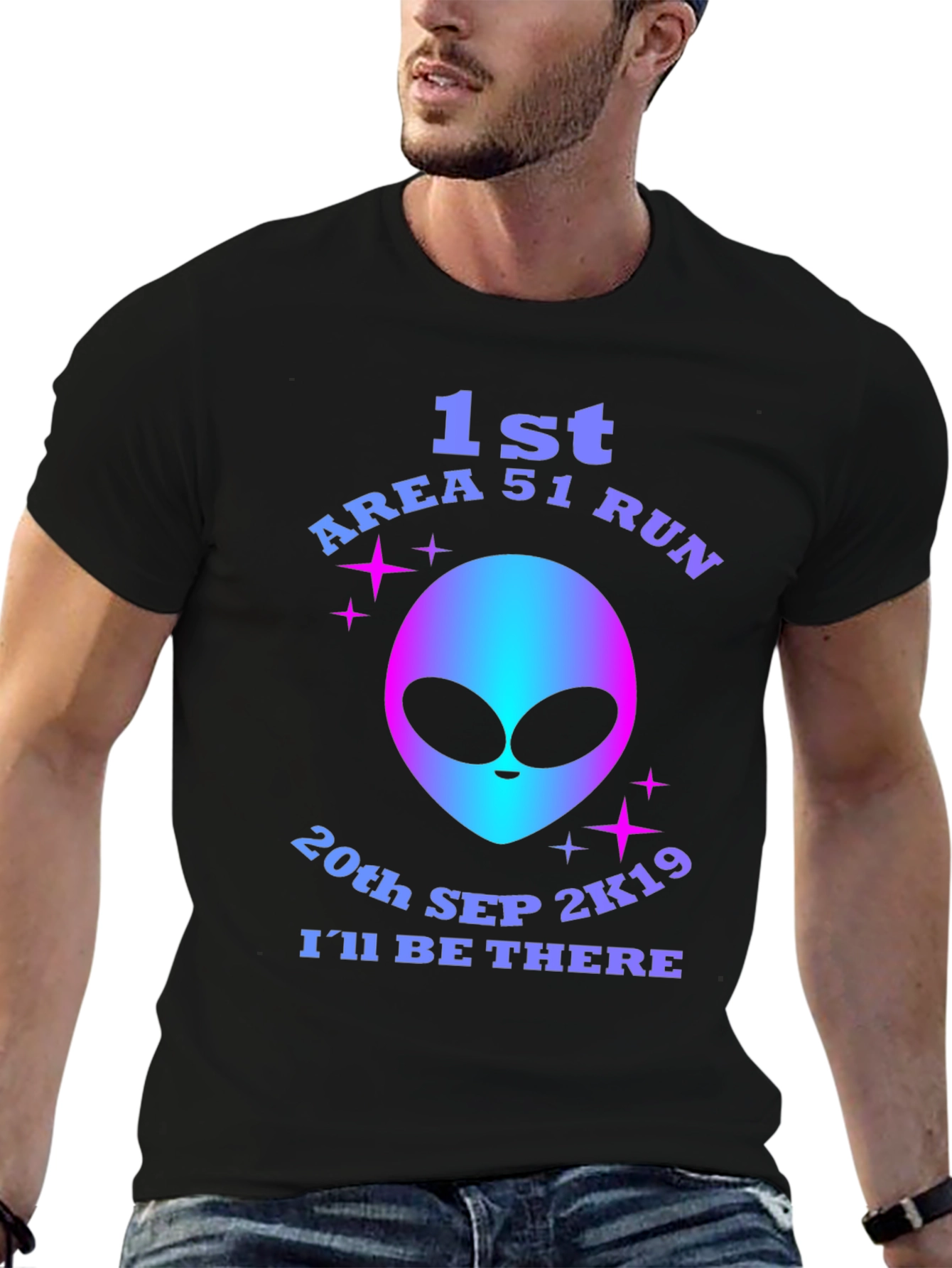 Area 51 Run T-Shirt - Alien Graphic Novelty Tee