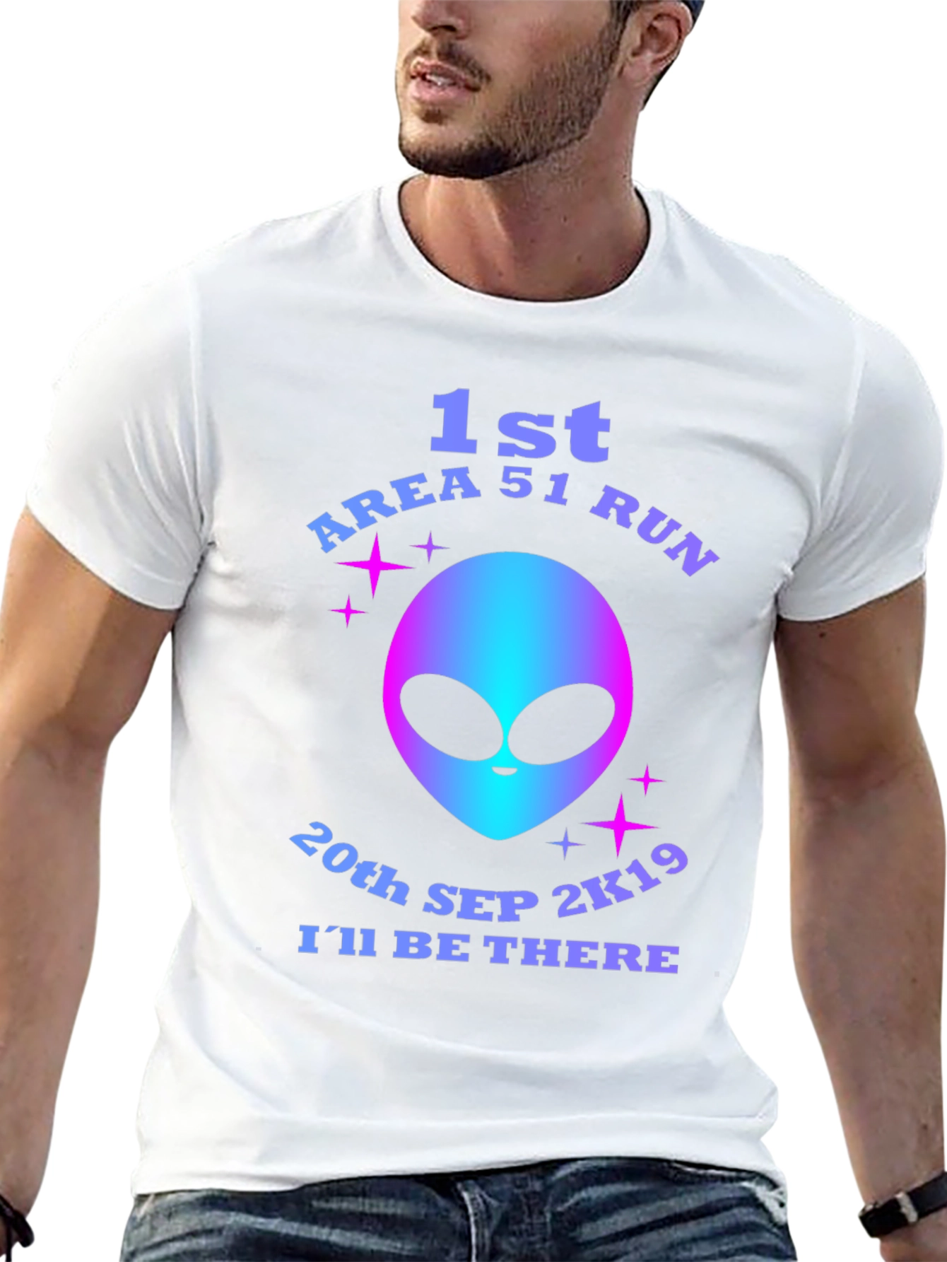Area 51 Run T-Shirt - Alien Graphic Novelty Tee