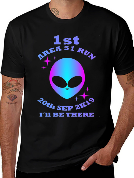 Area 51 Run T-Shirt - Alien Graphic Novelty Tee