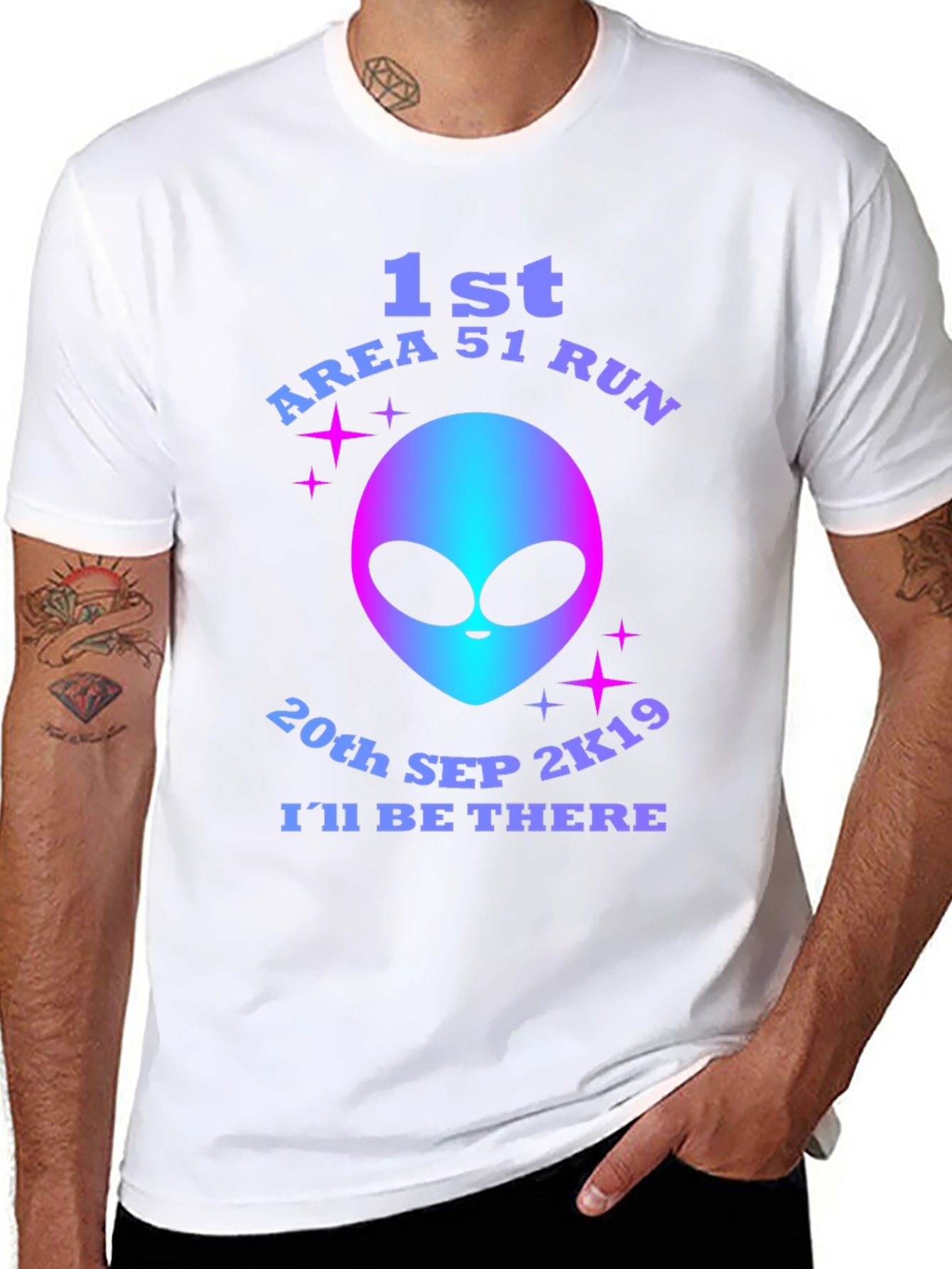 Area 51 Run T-Shirt - Alien Graphic Novelty Tee
