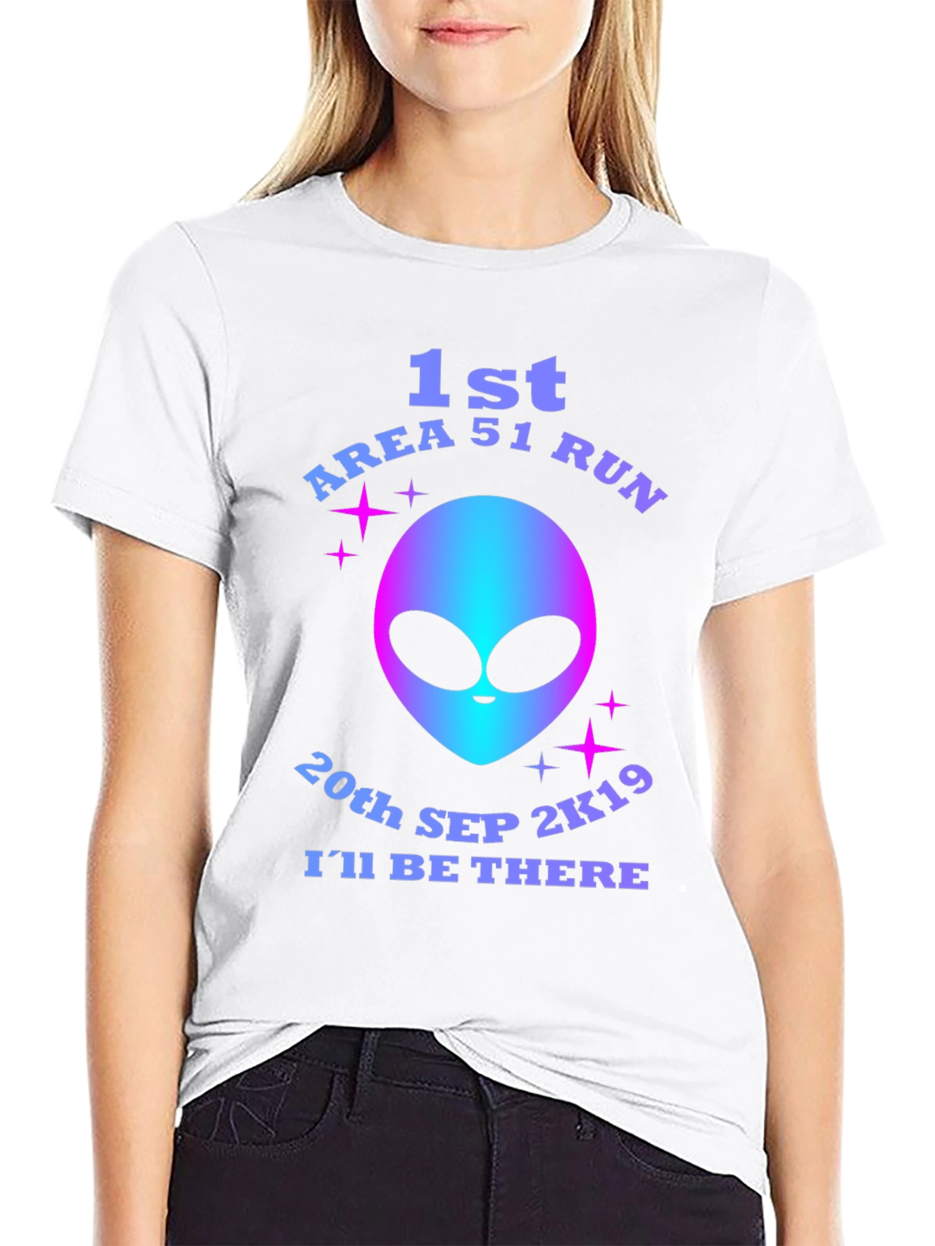 Area 51 Run T-Shirt - Alien Graphic Novelty Tee
