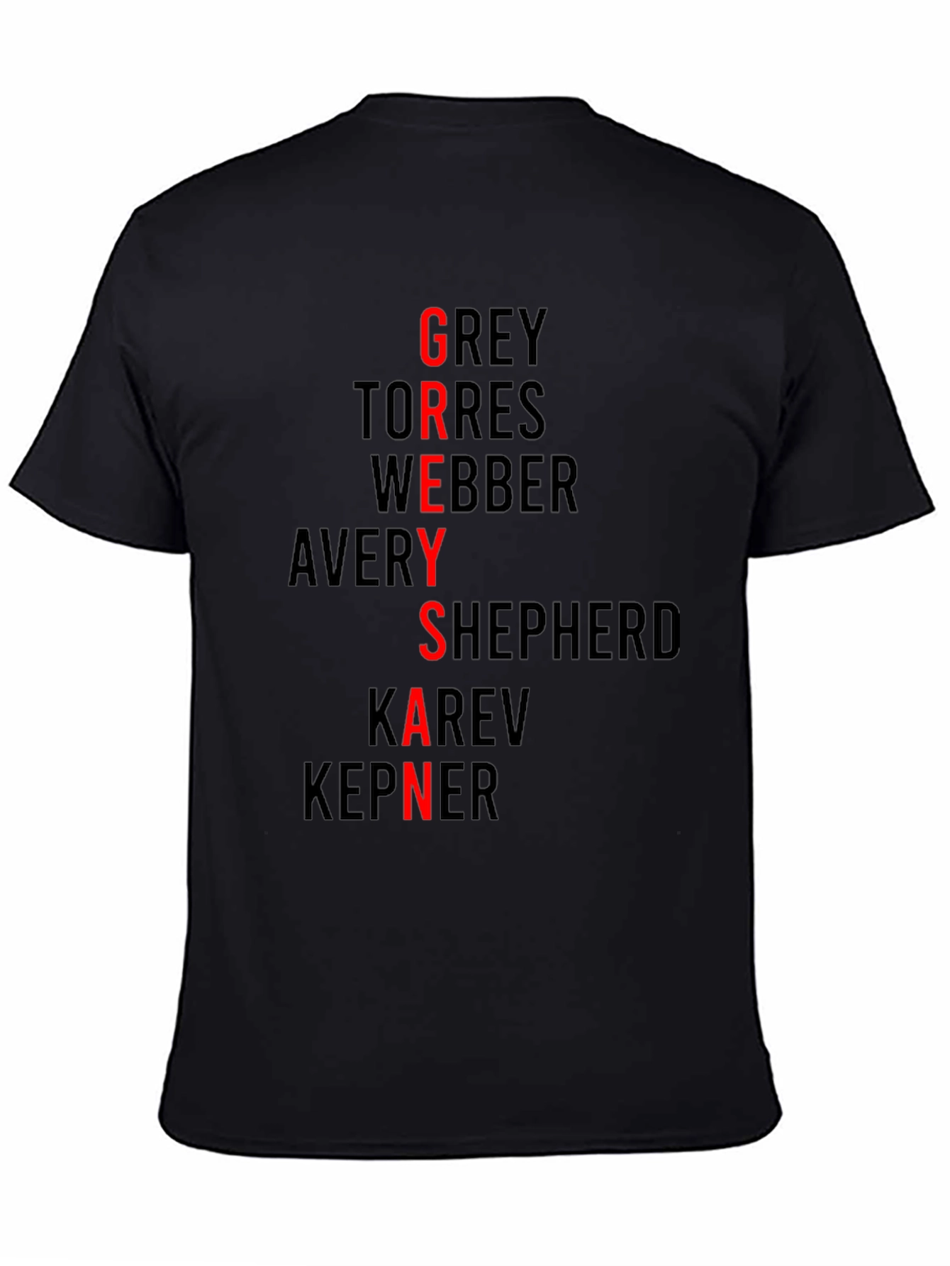 Greys Anatomy Inspired Names T-Shirt