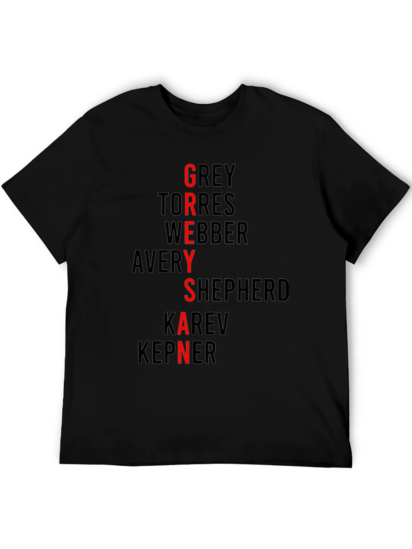 Greys Anatomy Inspired Names T-Shirt