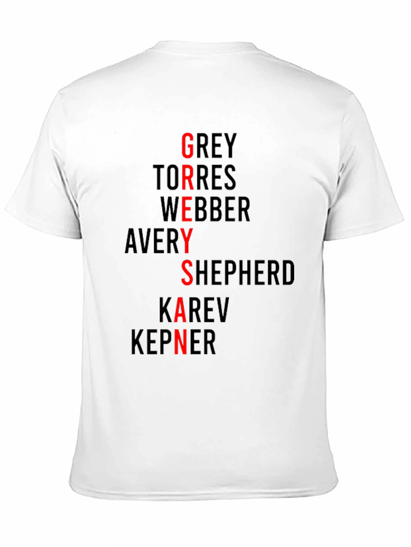 Greys Anatomy Inspired Names T-Shirt