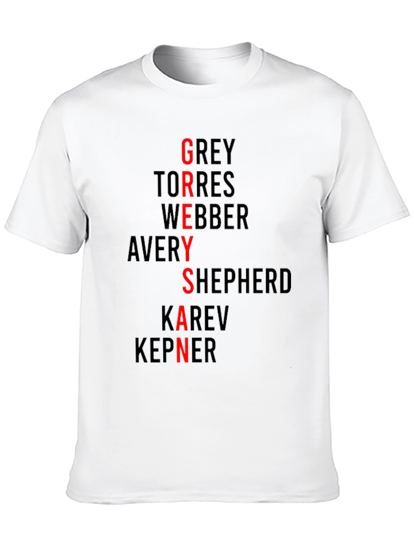 Greys Anatomy Inspired Names T-Shirt