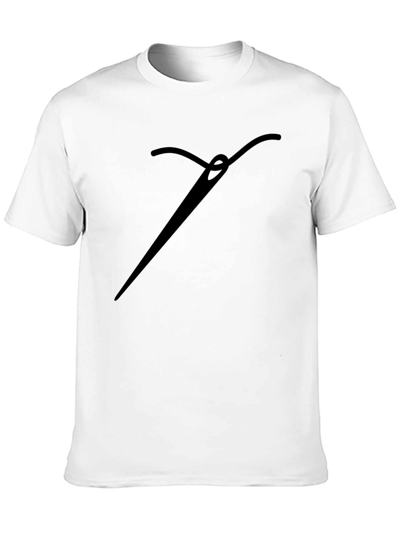 Sewing Needle Graphic Tee - Black Cotton Shirt