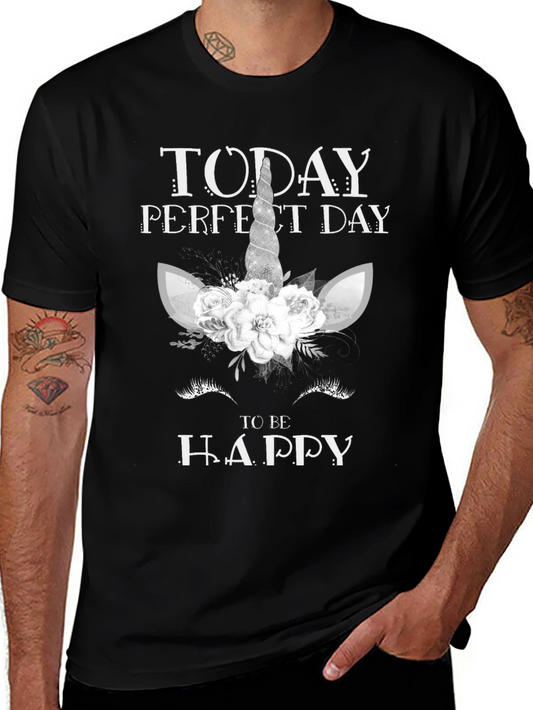 Unicorn Happy Day Black Tee
