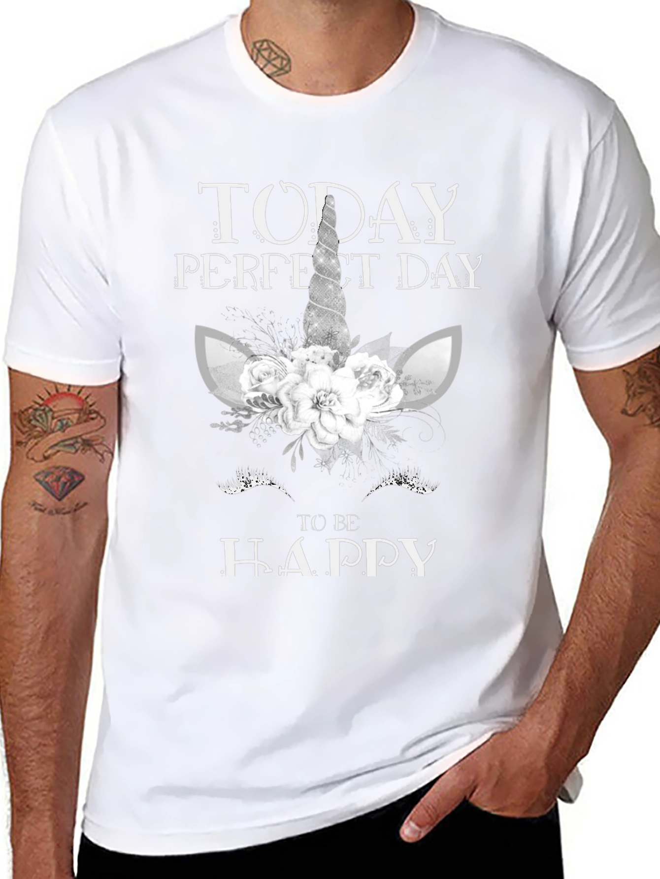 Unicorn Happy Day Black Tee