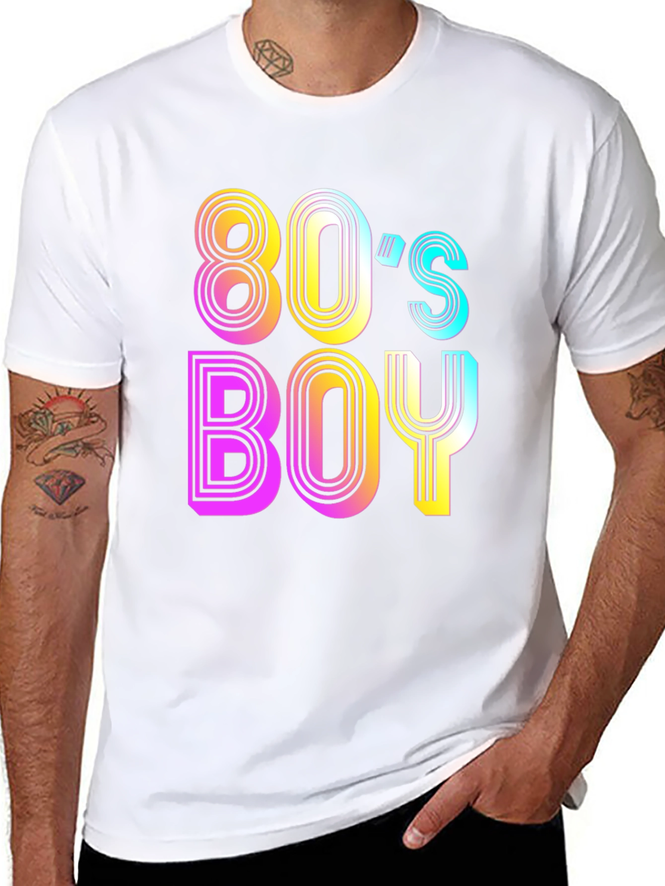 80s Boy Retro T-Shirt - Black