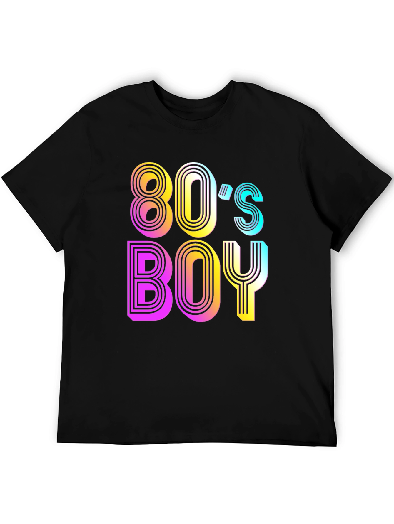 80s Boy Retro T-Shirt - Black