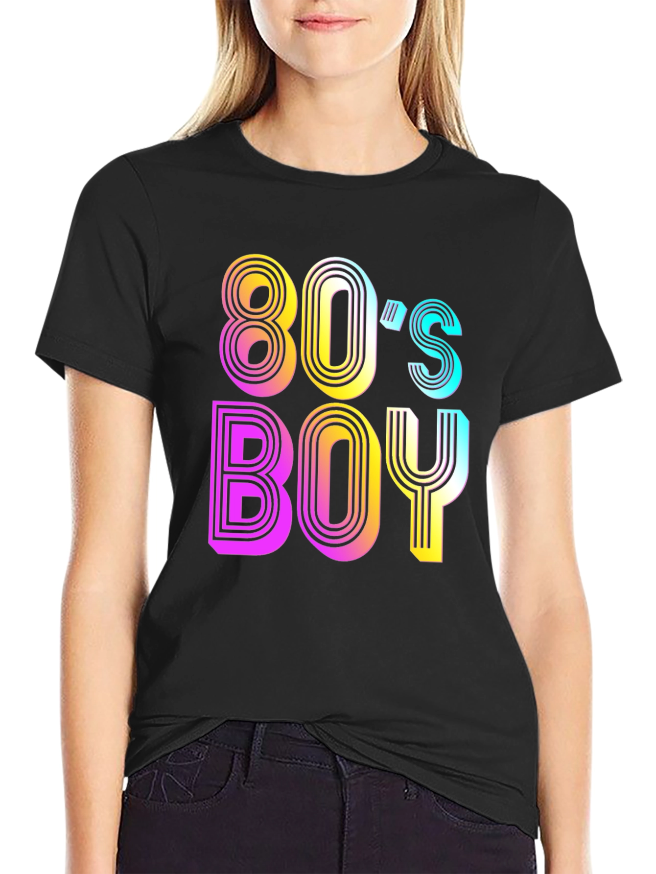 80s Boy Retro T-Shirt - Black