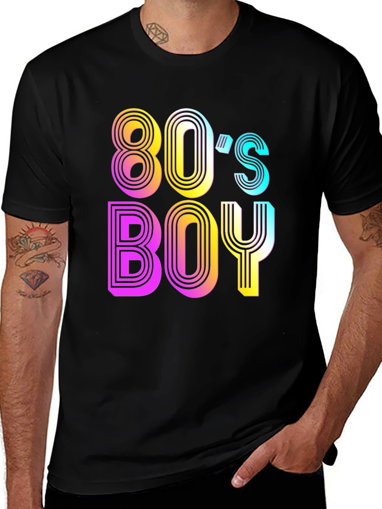 80s Boy Retro T-Shirt - Black
