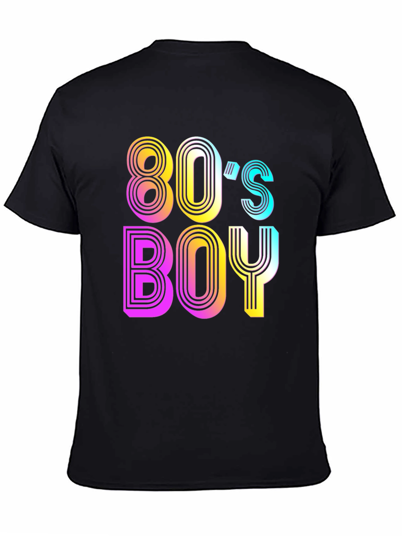 80s Boy Retro T-Shirt - Black