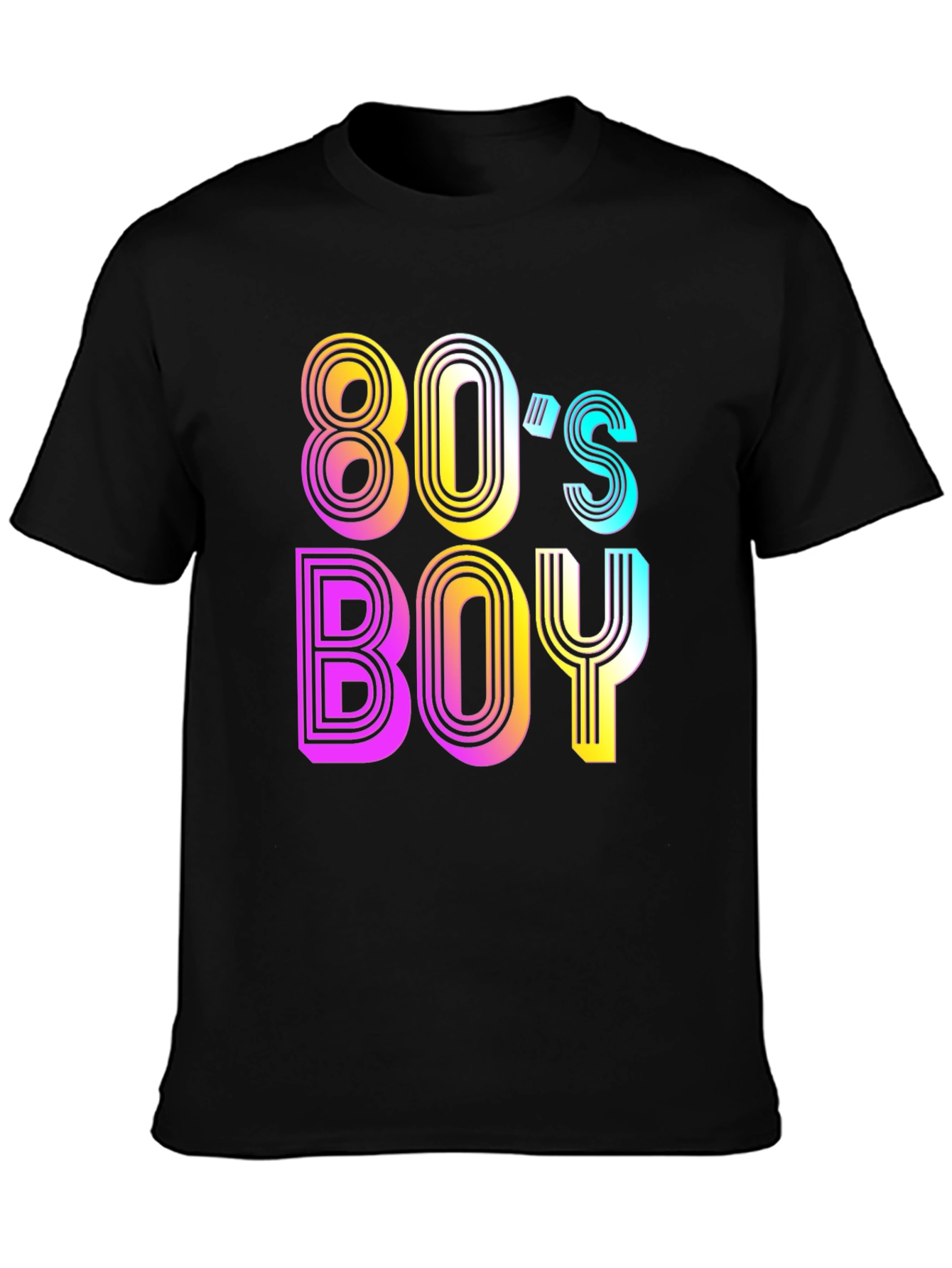80s Boy Retro T-Shirt - Black
