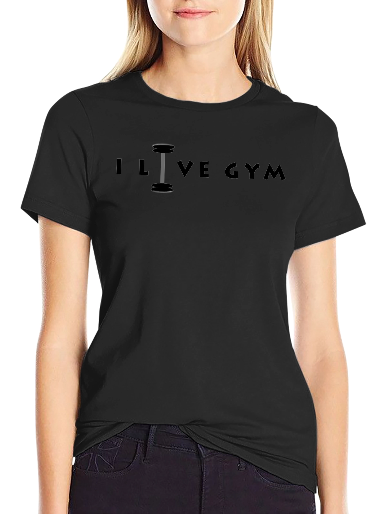 I Love Gym Black Graphic T-Shirt