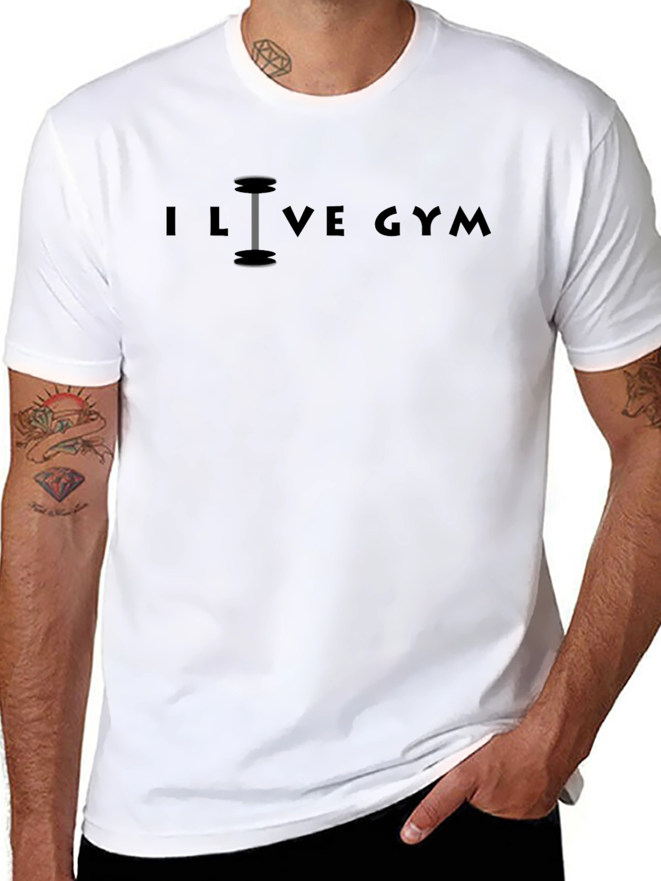 I Love Gym Black Graphic T-Shirt