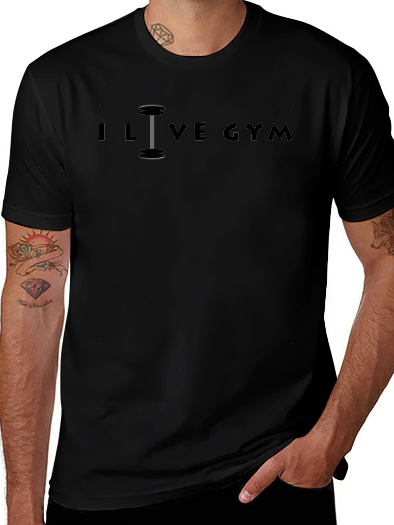I Love Gym Black Graphic T-Shirt