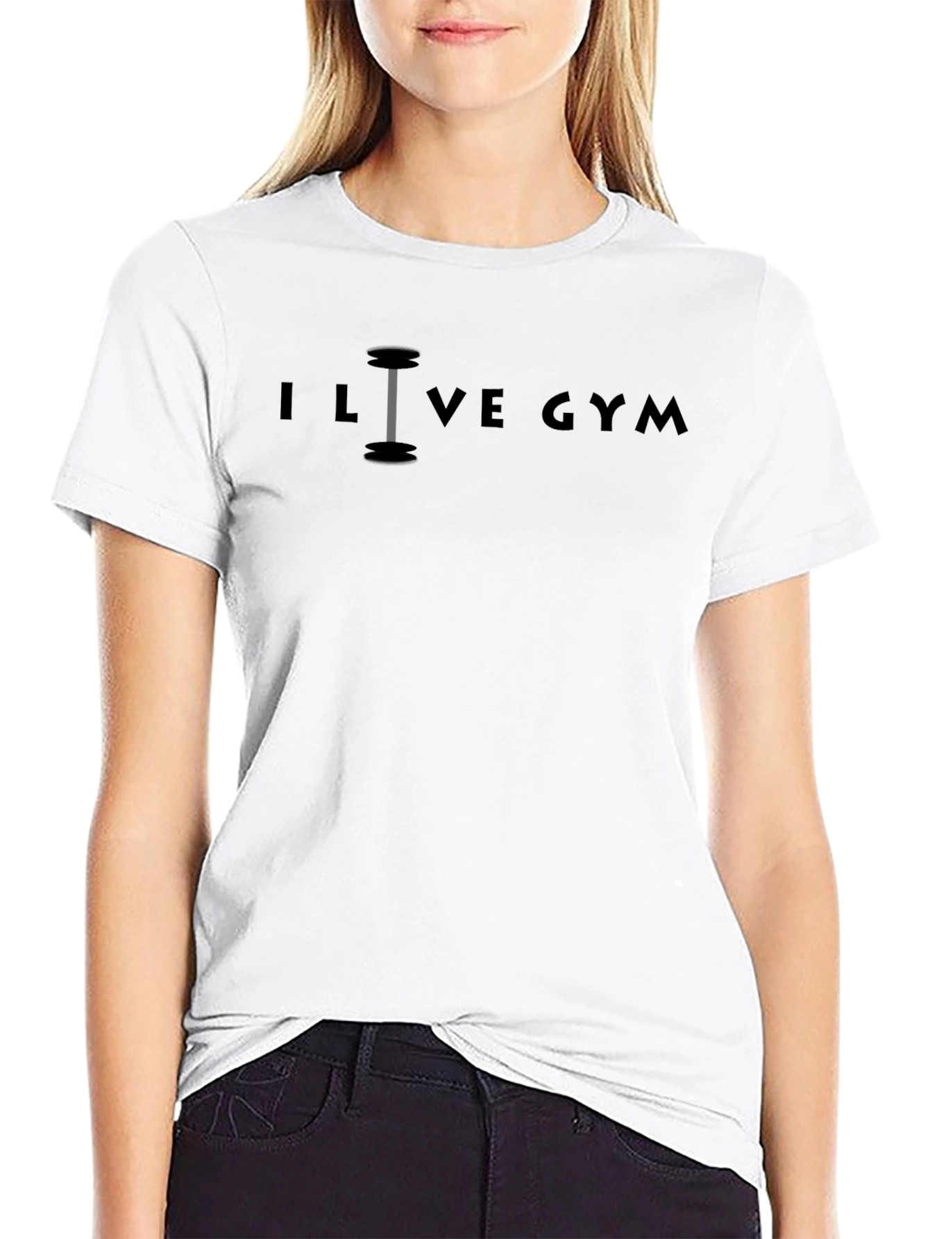 I Love Gym Black Graphic T-Shirt