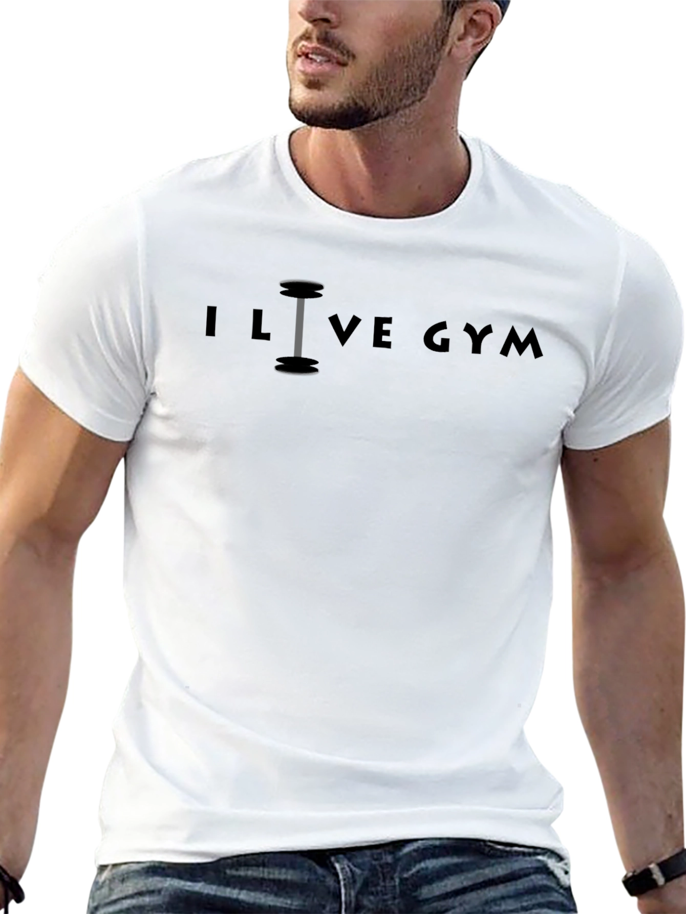 I Love Gym Black Graphic T-Shirt