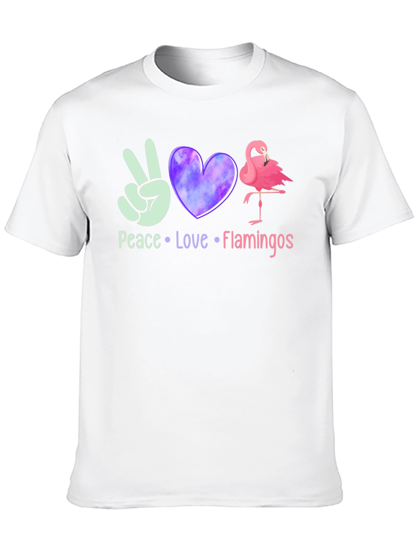 Peace Love Flamingos Graphic T-Shirt