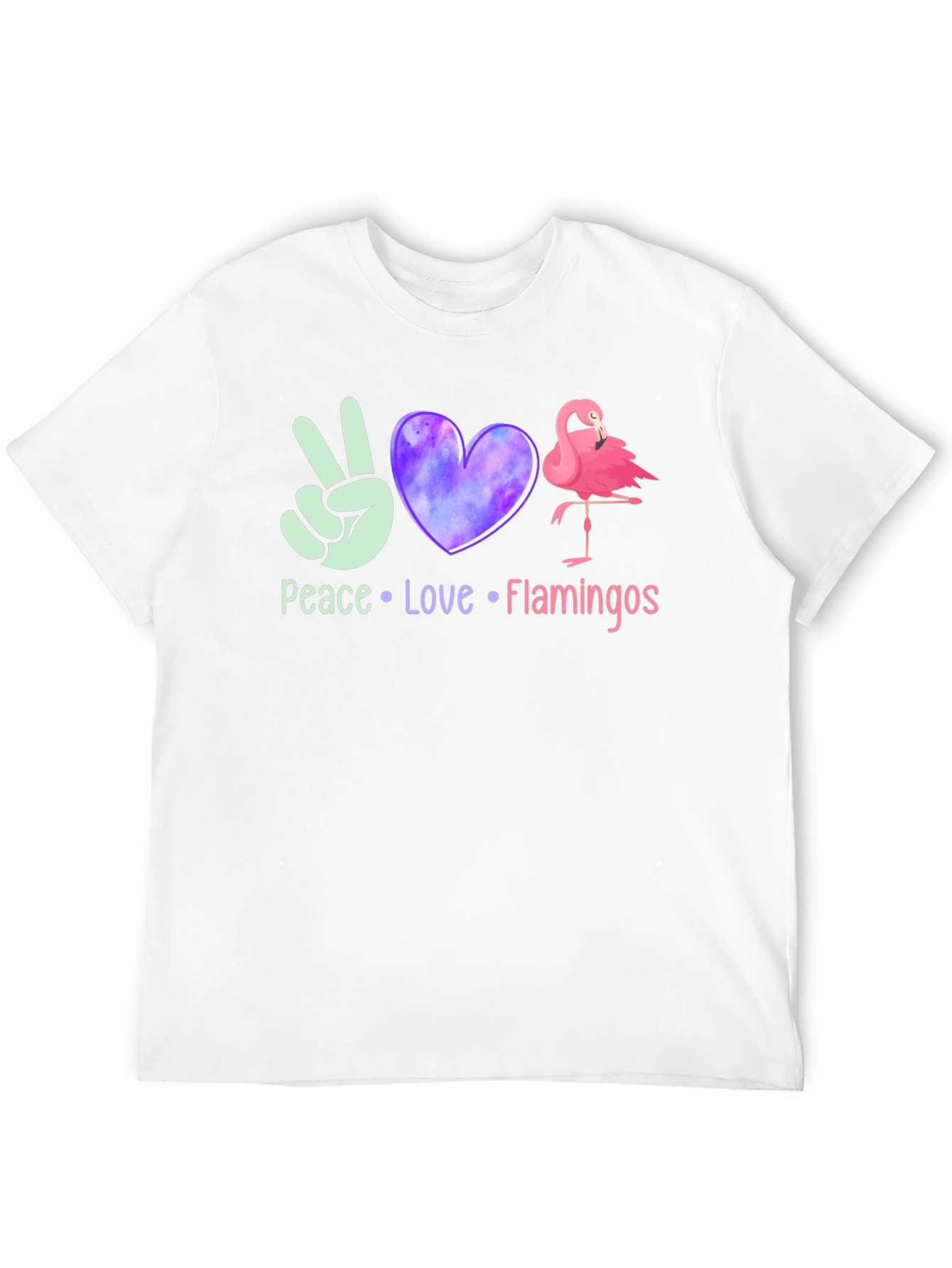 Peace Love Flamingos Graphic T-Shirt