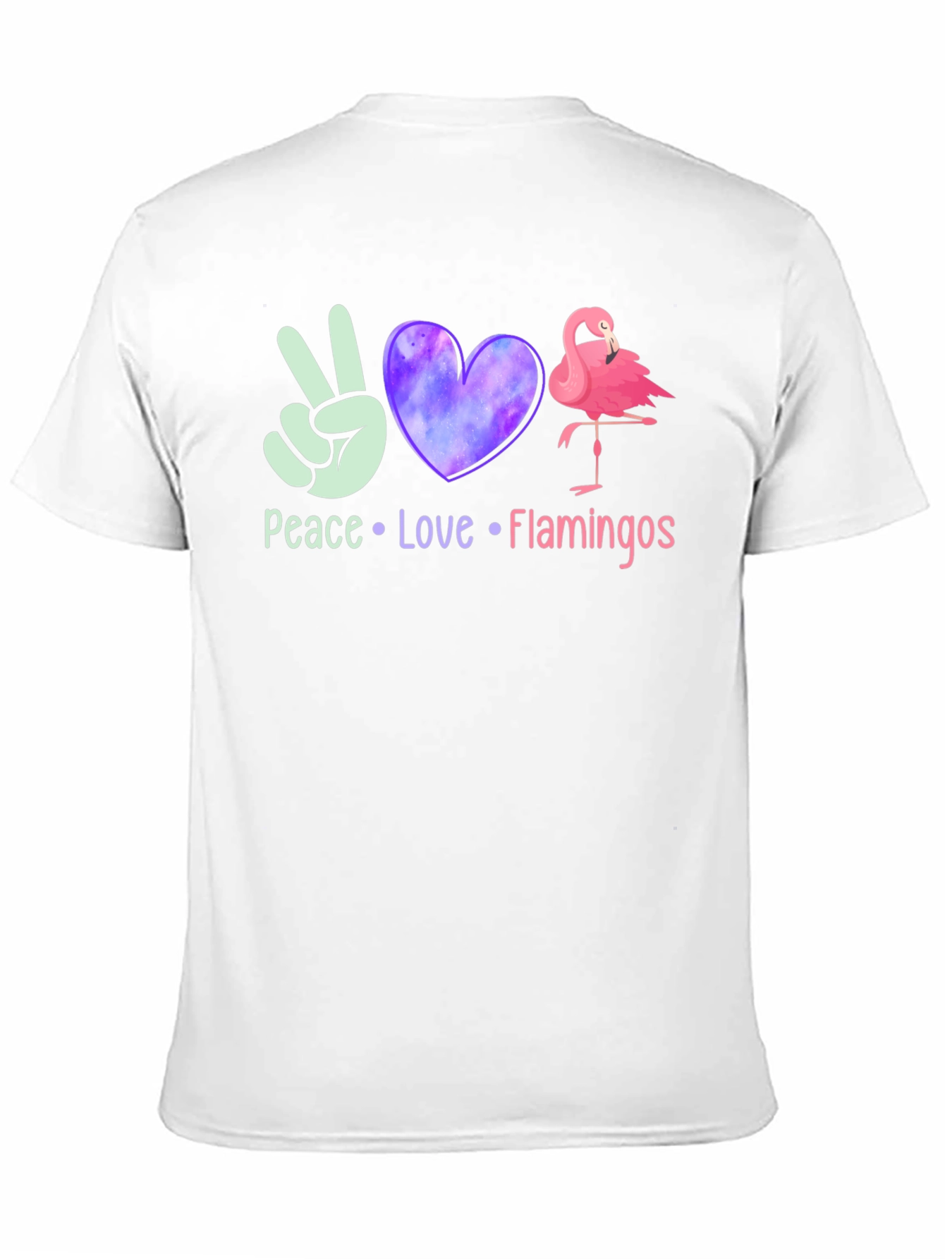 Peace Love Flamingos Graphic T-Shirt