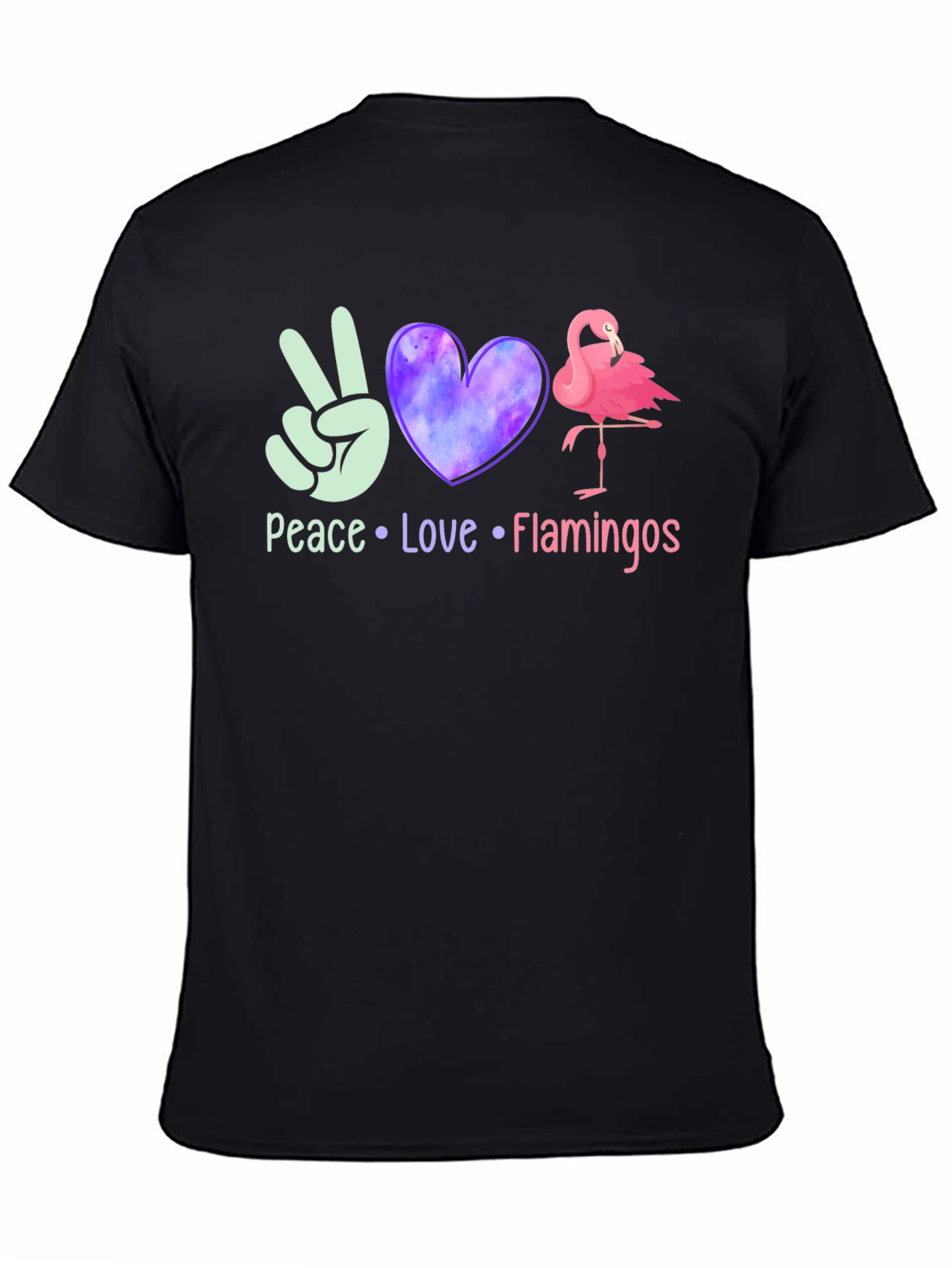 Peace Love Flamingos Graphic T-Shirt