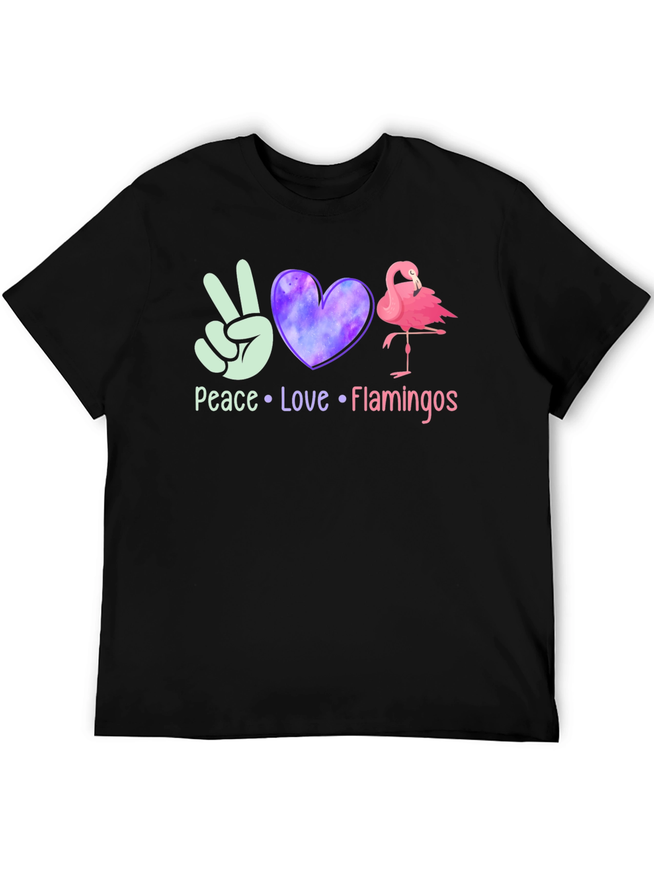 Peace Love Flamingos Graphic T-Shirt