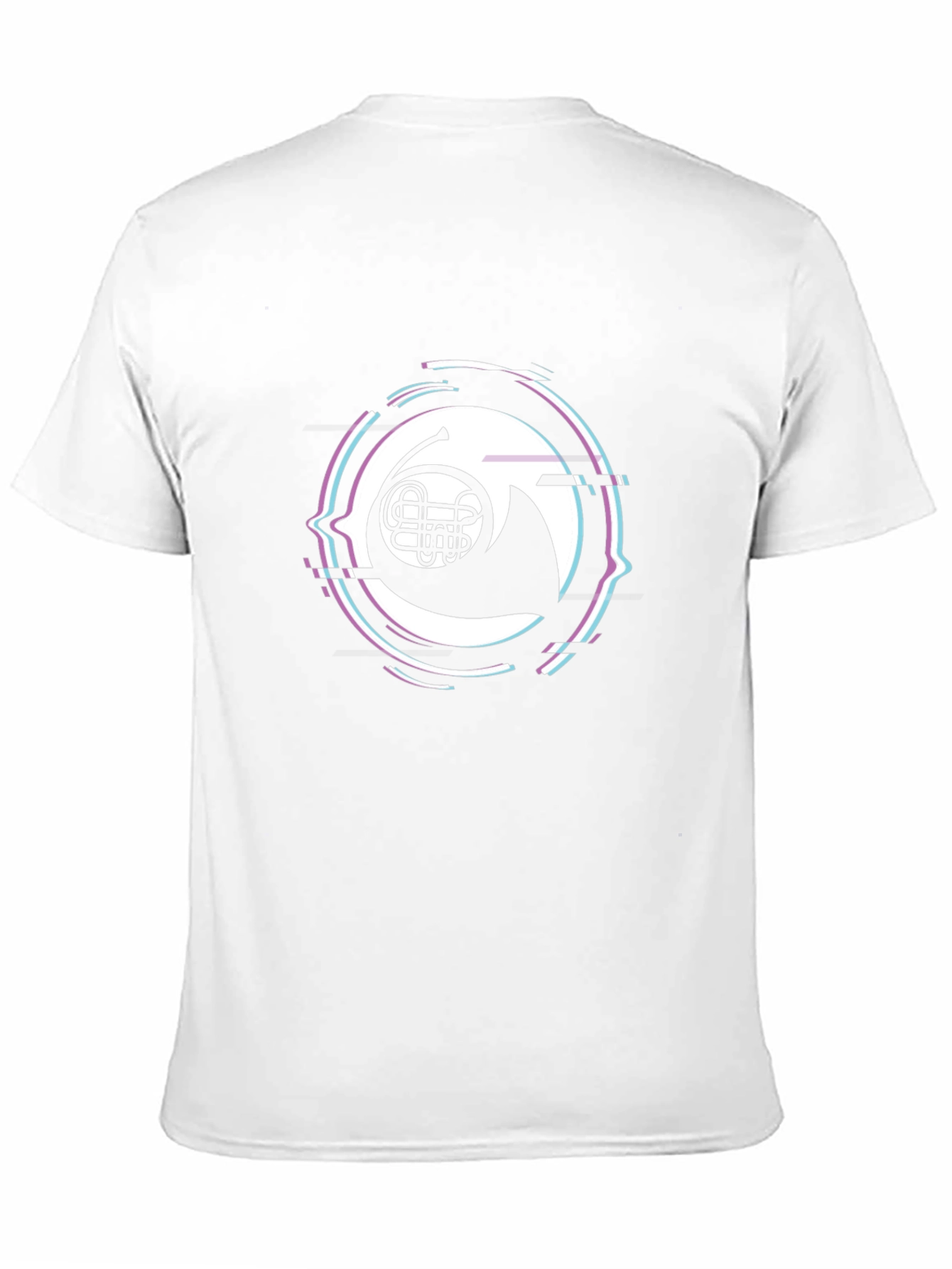 French Horn Glitch Black T-Shirt